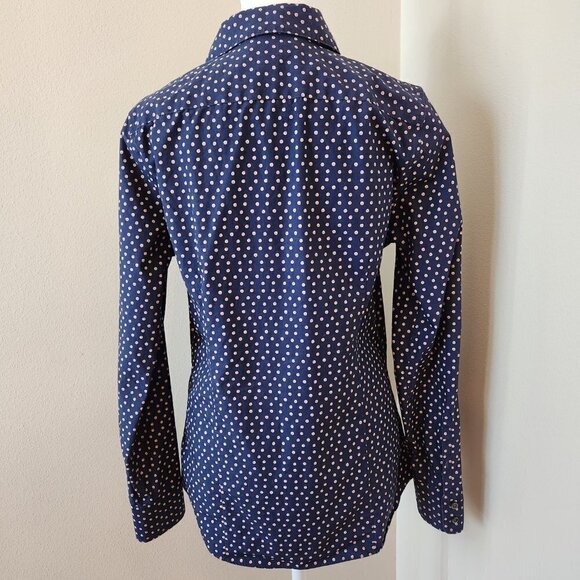 LANDS' END BUTTON FRONT NO IRON SUPRIMA BLOUSE - SIZE 6 TALL - EUC - Picture 6 of 7